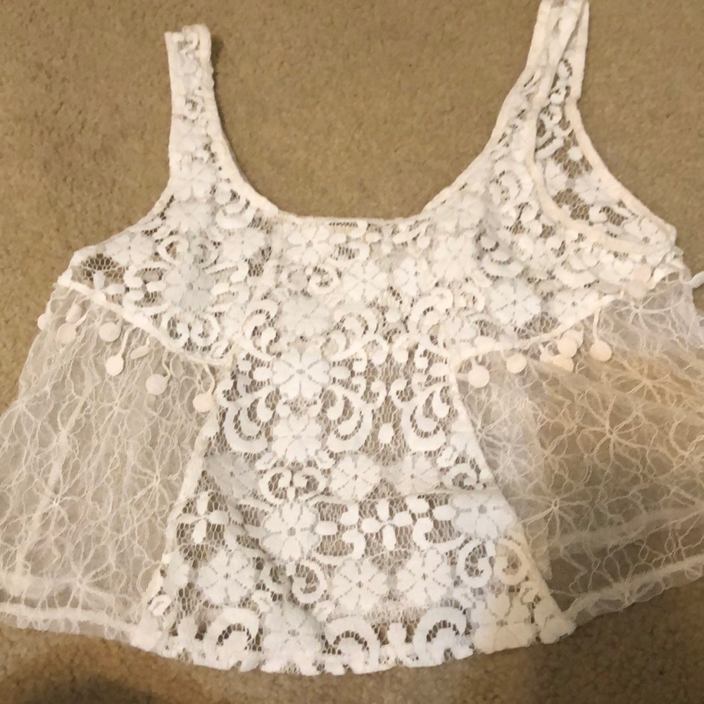 White Lace Crop top
